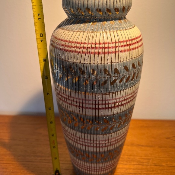 Aldo Londi Bitossi Seta Mid Century Modern Italian Vase Blue White Signed 12” - Picture 4 of 8